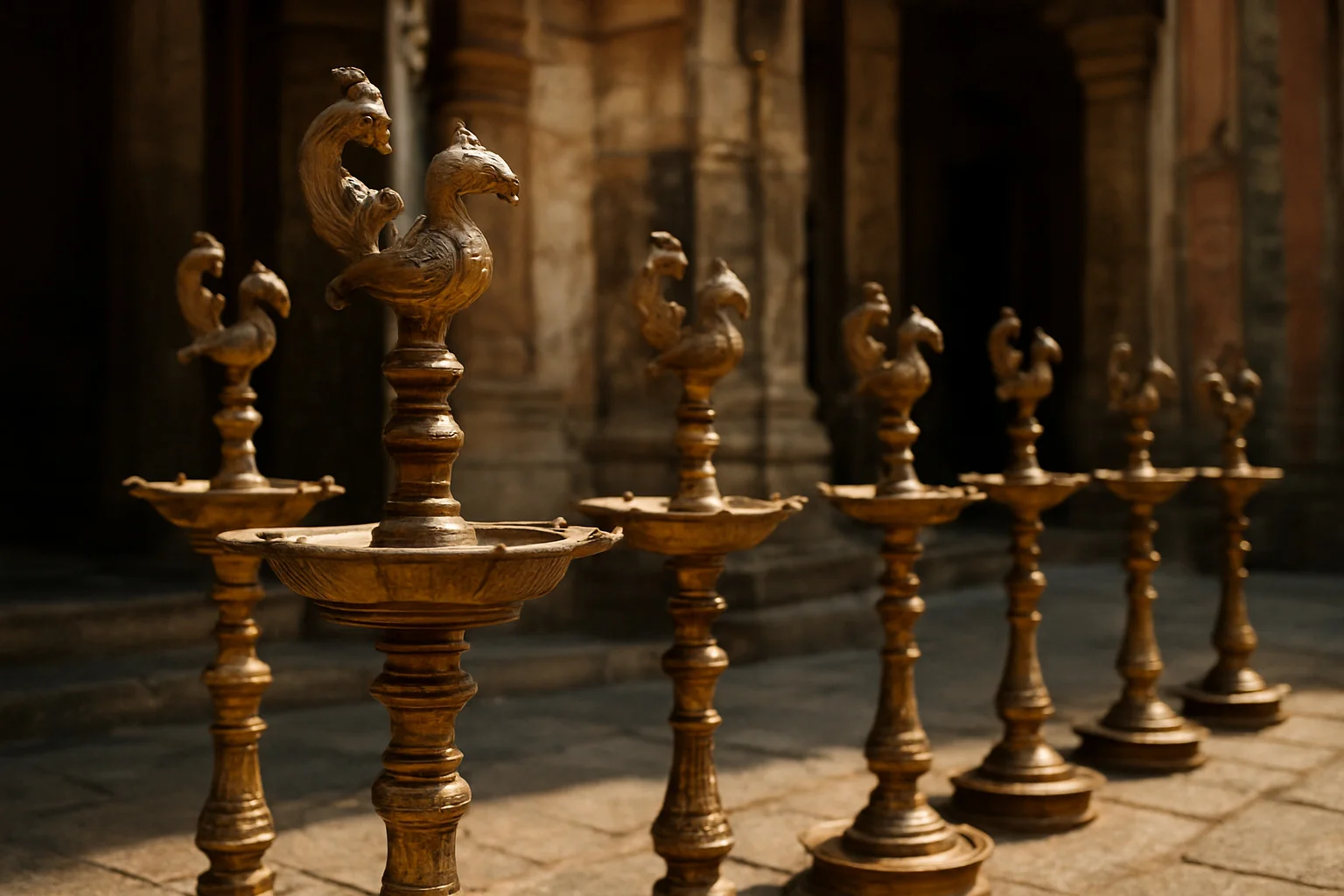 3. Traditional Bronze Lamps - YahTrip Travel Guide
