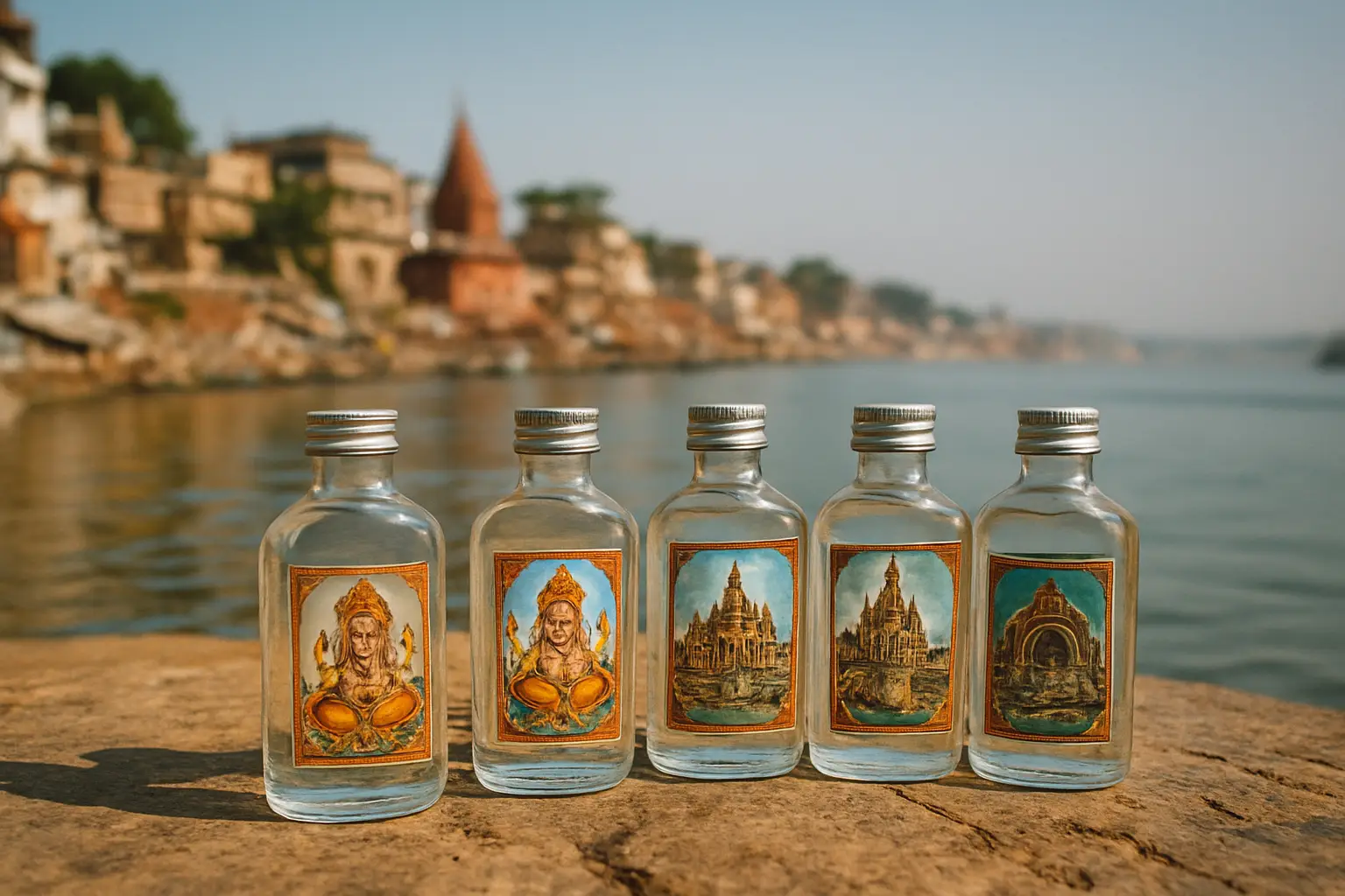 1. Miniature Ganga Jal Bottles - YahTrip Travel Guide